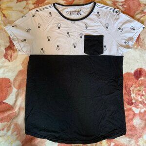 Aditive Long Fit Black White Lightbulb Shirt Size L (Grande)